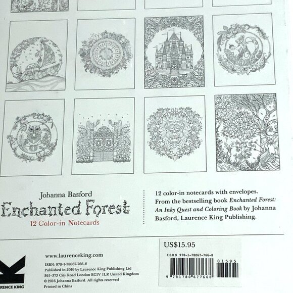 Johanna Basford Enchanted Forest Coloring Color-in Notecards Book Whimsical - Picture 9 of 9